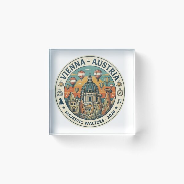 Item preview, Vienna Austria Classical Music Coffee Retro Vintage Sticker designed and sold by Zeyzep.