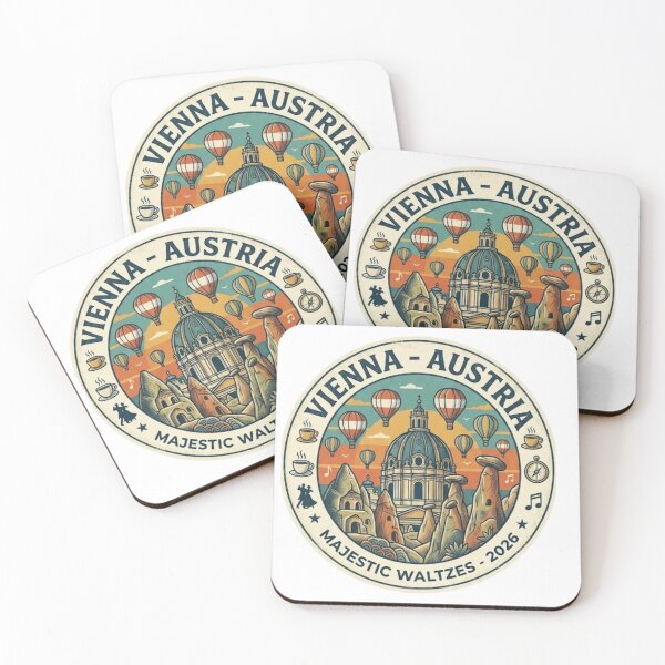 Item preview, Vienna Austria Classical Music Coffee Retro Vintage Sticker designed and sold by Zeyzep.