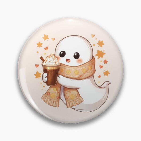 Item preview, Cute Cozy Ghost Coffee Deluxe Sticker | Luxury Kawaii Autumn Ghost designed and sold by Stylestickers55.