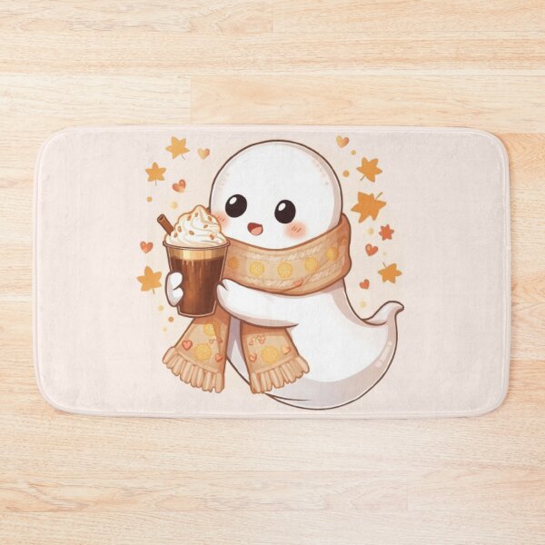 Item preview, Cute Cozy Ghost Coffee Deluxe Sticker | Luxury Kawaii Autumn Ghost designed and sold by Stylestickers55.