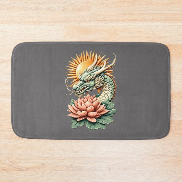 Item preview, Dragon with Lotus & Sun | Elegant Japanese Icon 01 designed and sold by Shift-Bloom.