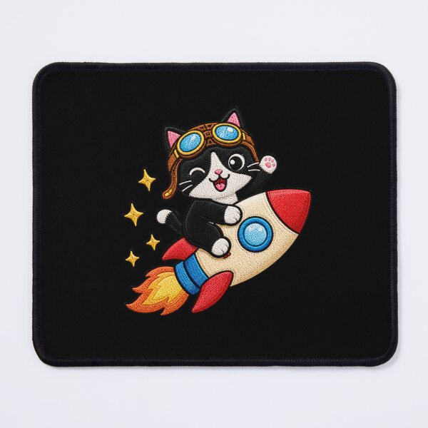 Item preview, Cat Riding Rocket designed and sold by ColorSplash123.