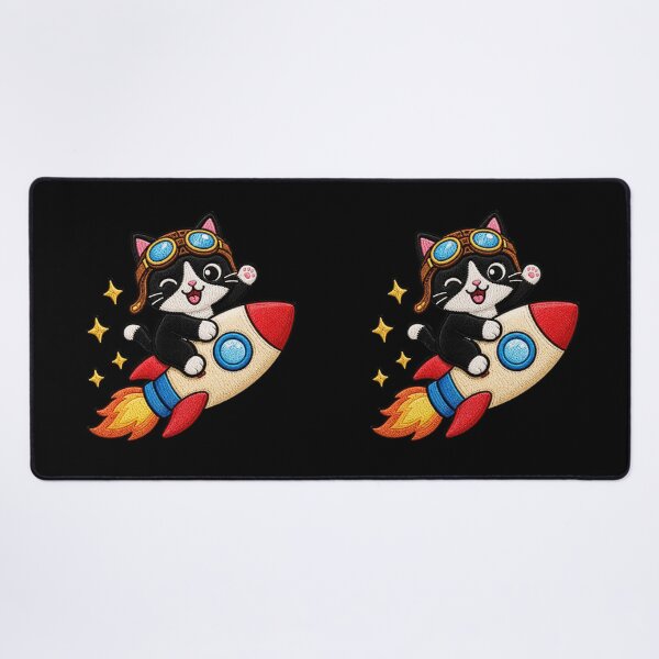 Item preview, Cat Riding Rocket designed and sold by ColorSplash123.