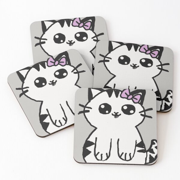 Aperçu de l'œuvre Adorable chaton avec un nœud lavande créée et vendue par FloraFaunaHub.