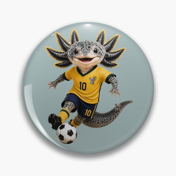 Item preview, Cute Australian Axolotl Soccer Player Mascot – Number 10 Football Fan Cartoon designed and sold by MonsoonInkX.
