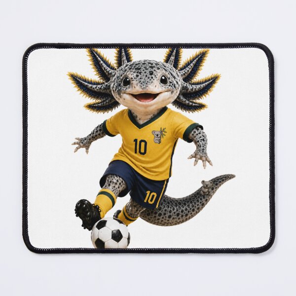 Item preview, Cute Australian Axolotl Soccer Player Mascot – Number 10 Football Fan Cartoon designed and sold by MonsoonInkX.