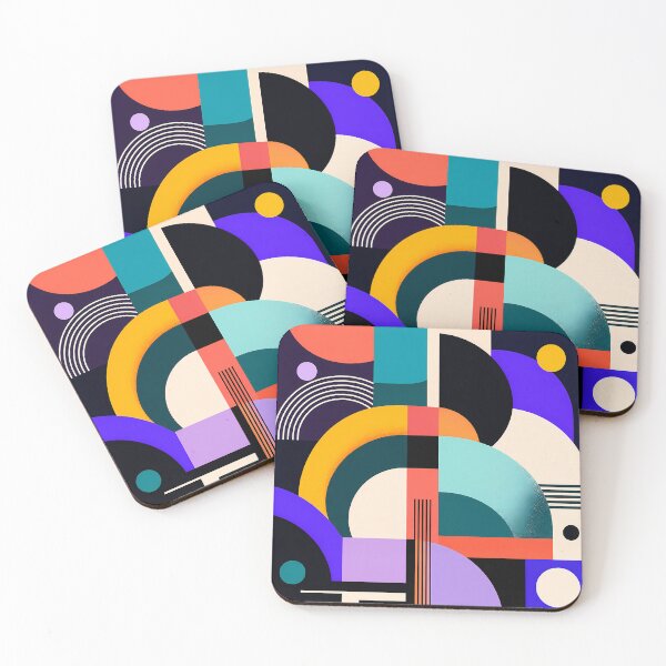 Item preview, Geometric Abstract Bauhaus Arches Colorful Modern Art designed and sold by Aureva Arts Shop.