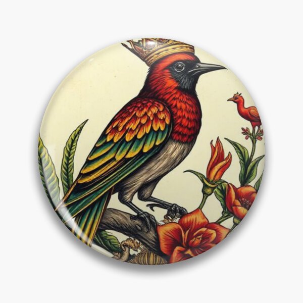 Item preview, Multicolored bird with a crown inside a playing card designed and sold by RAISC.