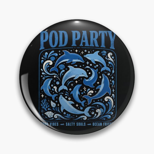 Item preview, Pod Party – Good Vibes Ocean Dolphin designed and sold by THREE LITTLE BEANS.