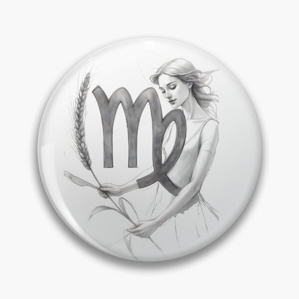 Item preview, Virgo Maiden Symbol Wheat Pencil Portrait Zodiac Art designed and sold by Zodiac Celestial Art.