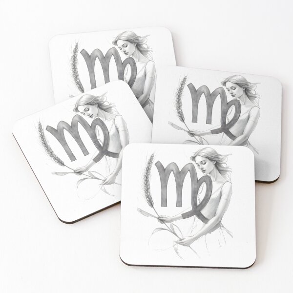 Item preview, Virgo Maiden Symbol Wheat Pencil Portrait Zodiac Art designed and sold by Zodiac Celestial Art.