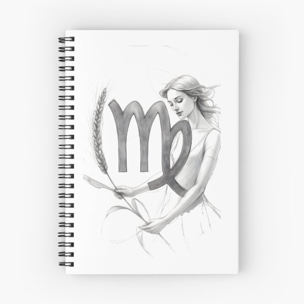 Item preview, Virgo Maiden Symbol Wheat Pencil Portrait Zodiac Art designed and sold by Zodiac Celestial Art.