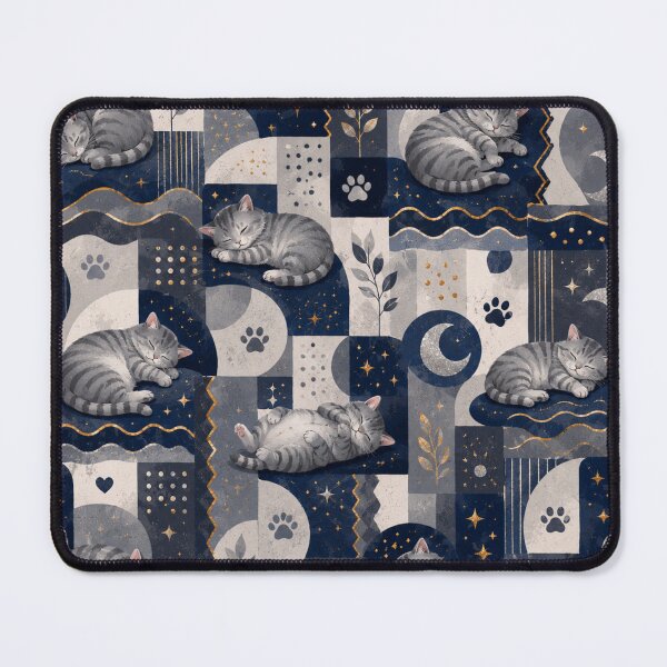 Item preview, Sleeping Gray Cat Moon Pattern designed and sold by Mindworx21.