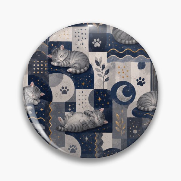 Item preview, Sleeping Gray Cat Moon Pattern designed and sold by Mindworx21.