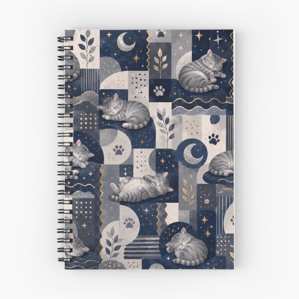 Item preview, Sleeping Gray Cat Moon Pattern designed and sold by Mindworx21.