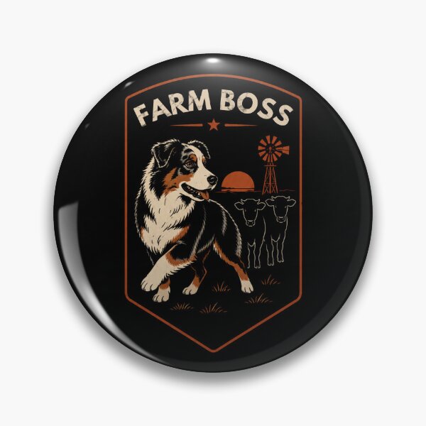 Item preview, Farm Boss Australian Shepherd Vintage Ranch Dog Western Graphic designed and sold by RusticMeadow.