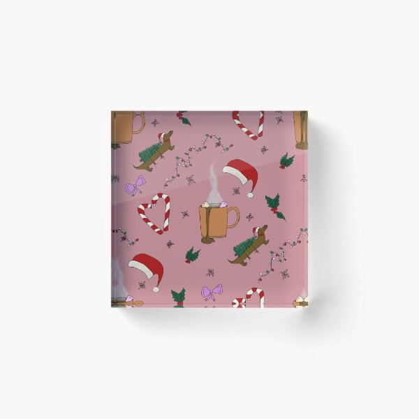 Item preview, Christmas Dachshund with Hot Cocoa and Christmas Lights pattern designed and sold by Studio Pico.