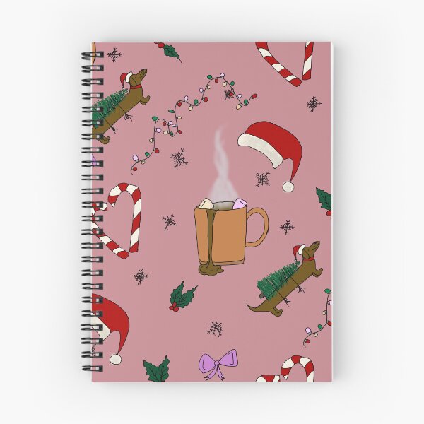 Item preview, Christmas Dachshund with Hot Cocoa and Christmas Lights pattern designed and sold by Studio Pico.