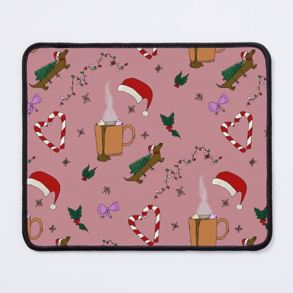 Item preview, Christmas Dachshund with Hot Cocoa and Christmas Lights pattern designed and sold by Studio Pico.