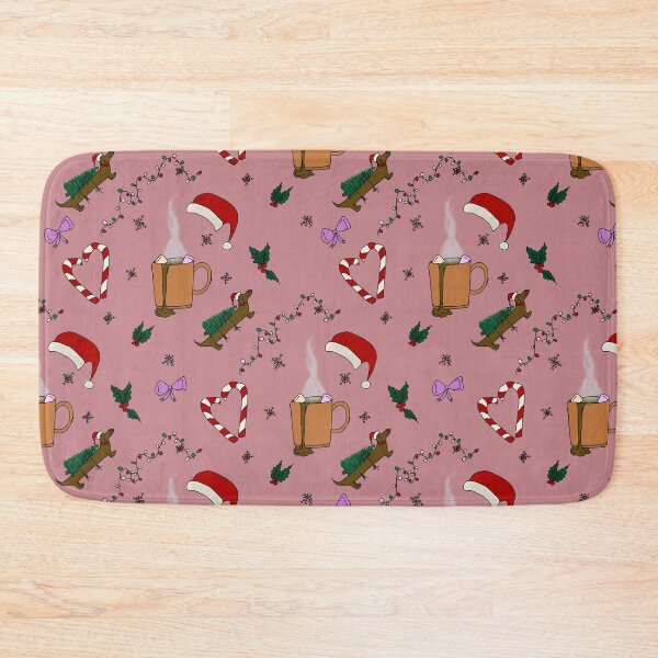 Item preview, Christmas Dachshund with Hot Cocoa and Christmas Lights pattern designed and sold by Studio Pico.