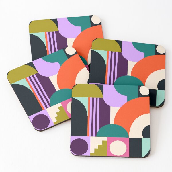 Item preview, Retro Geometric Abstract Shapes Colorful Mid Century Art designed and sold by Aureva Arts Shop.