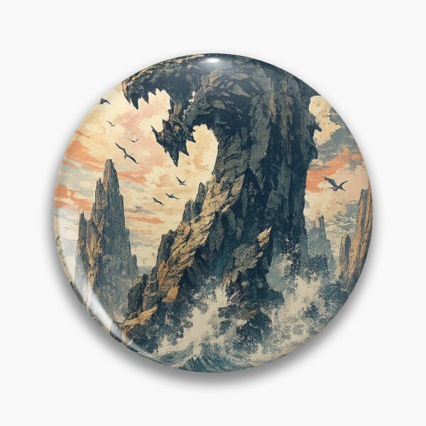 Item preview, Fantasy Sea Stack Dragon Rock - Mythical Coastal  designed and sold by irfanshikh.