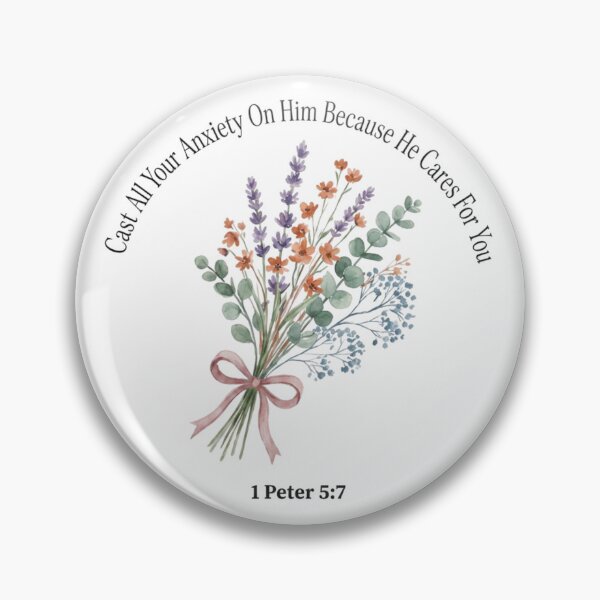 Item preview, 1 Peter 5-7 Cast All Your Anxiety On Him Christian Floral Art designed and sold by Kayshies8120.