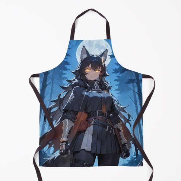 Aperçu de l'œuvre Chasseuse de filles-loups anime dans la forêt sombre créée et vendue par Myanimegirlshop.