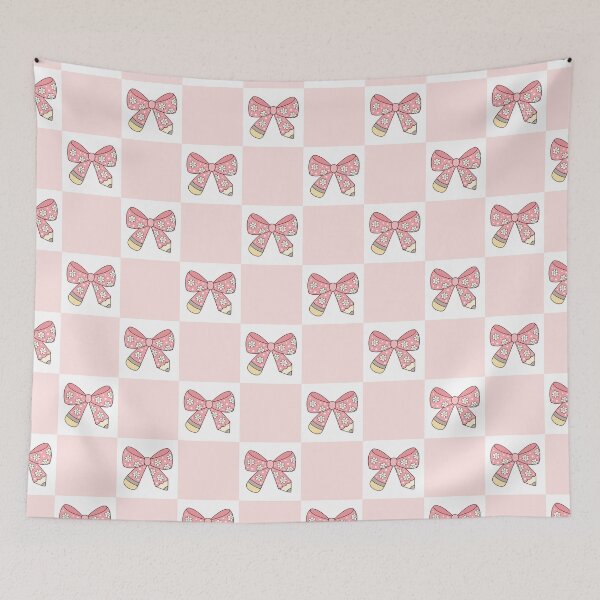 Item preview, Coquette Pencil Bow - Checkered Background designed and sold by Julza Art.