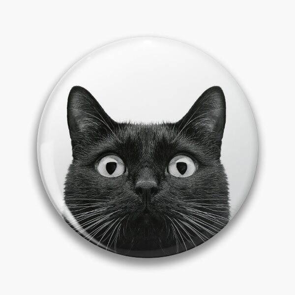Item preview, Surprised Black Cat Funny Wide Eyes Cute Cat designed and sold by Hoodybaba.