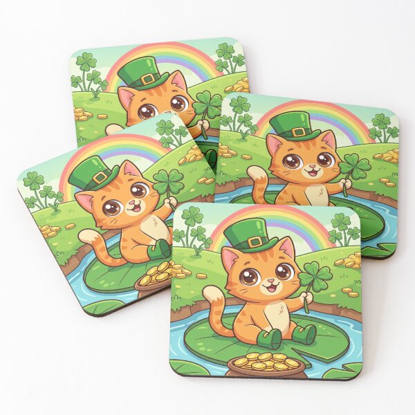 Item preview, St. Patrick's Day Cat designed and sold by Solace Sparkles.