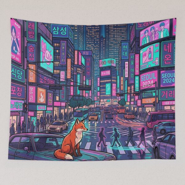 Item preview, Neon City Fox Night Drive designed and sold by mattewjoilen.