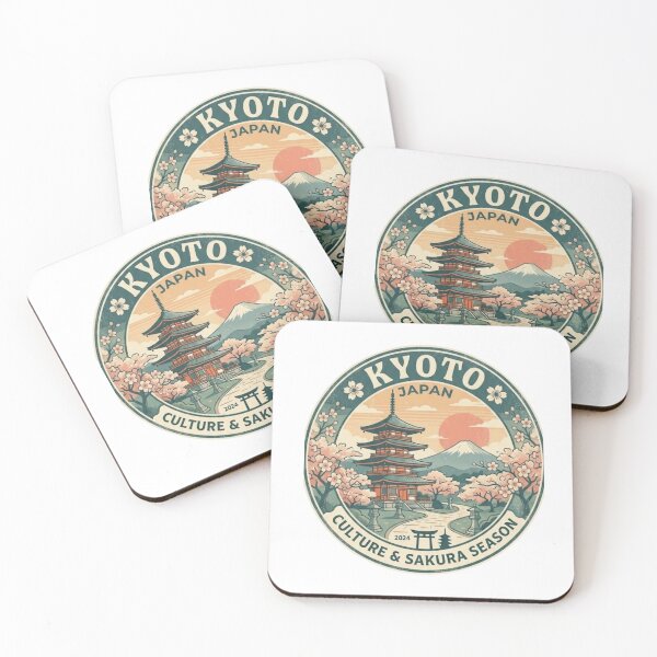 Item preview, Tokyo Japan Cherry Blossom Pagoda Retro Vintage Travel Sticker designed and sold by Zeyzep.