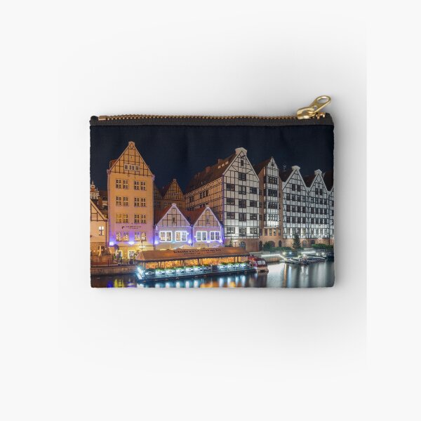 Item preview, Old Town buldings along the riverside of Gdansk at night designed and sold by WorldScenery.
