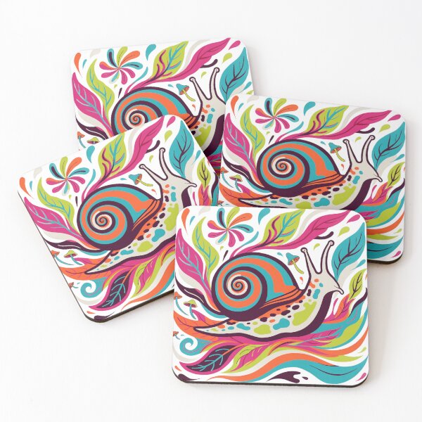 Item preview, Psychedelic Colorful Snail Garden Illustration designed and sold by KHCreative2025.