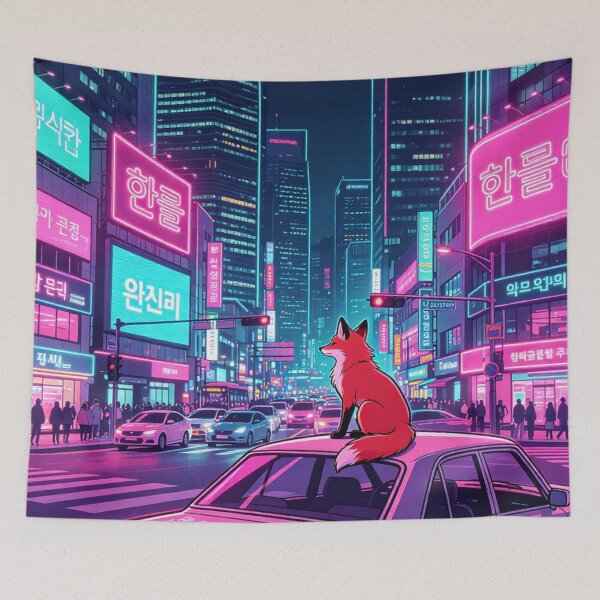 Item preview, City Fox On Car At Night designed and sold by mattewjoilen.