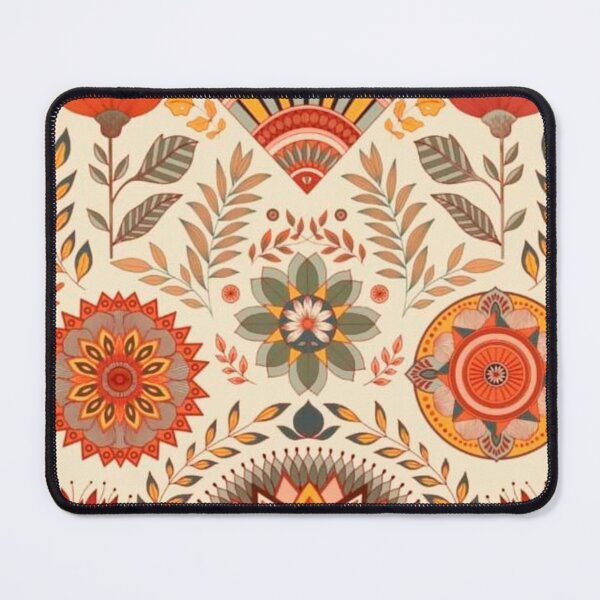 Item preview, Boho chic floral mandala in orange designed and sold by IvaiAna.