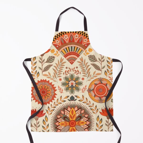 Aperçu de l'œuvre Mandala floral bohème chic orange créée et vendue par IvaiAna.