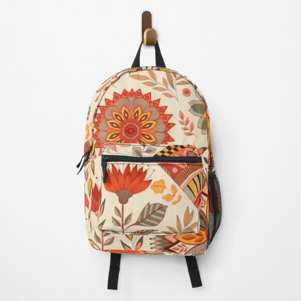 Item preview, Boho chic floral mandala in orange  designed and sold by IvaiAna.