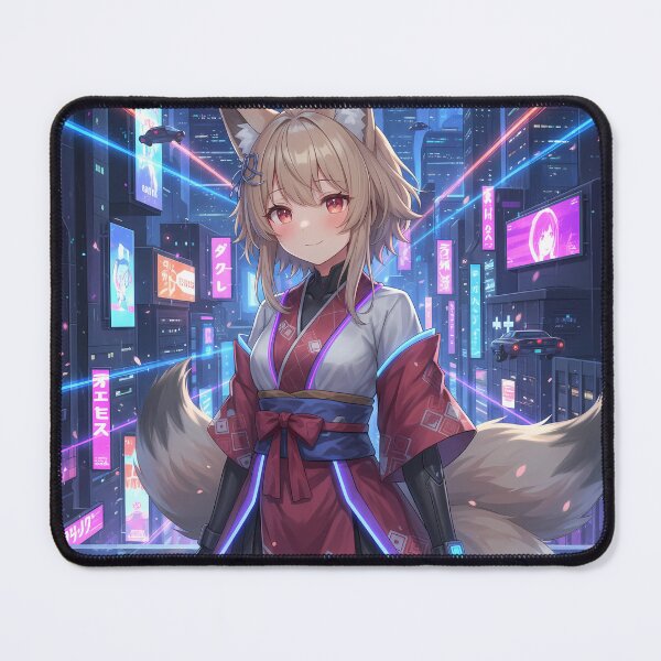 Item preview, Cute Cyberpunk Kitsune Anime Girl in Tokyo designed and sold by Myanimegirlshop.