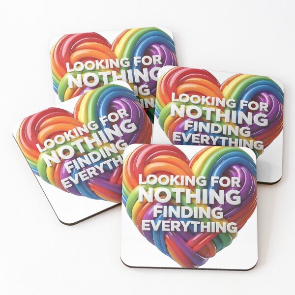 Item preview, Looking for nothing finding everything - Rainbow Heart Typography designed and sold by ToxicInkArt.