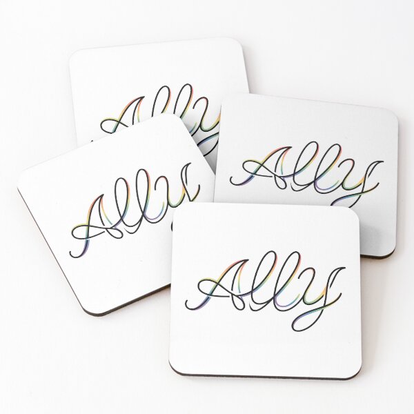Item preview, Elegant Rainbow "Ally" Typography: Proud LGBTQ+ Supporter designed and sold by RefiniCoPOD.