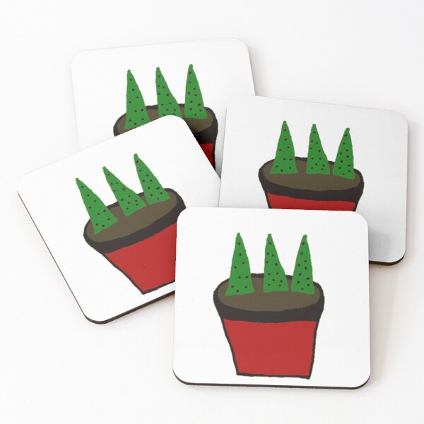 Item preview, Spotted Succulents in Red Pot designed and sold by FloraFaunaHub.
