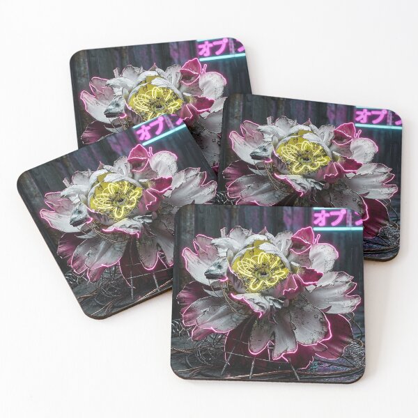 Item preview, Cyberpunk Neon Industrial Peony Blossom designed and sold by Apex_Visuals.