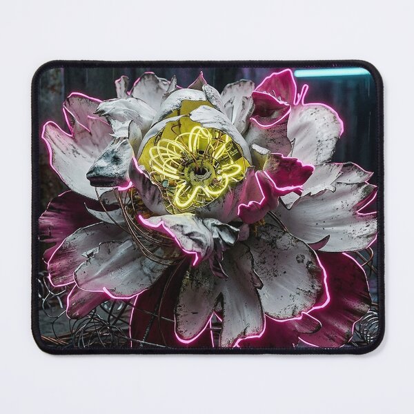 Item preview, Cyberpunk Neon Industrial Peony Blossom designed and sold by Apex_Visuals.