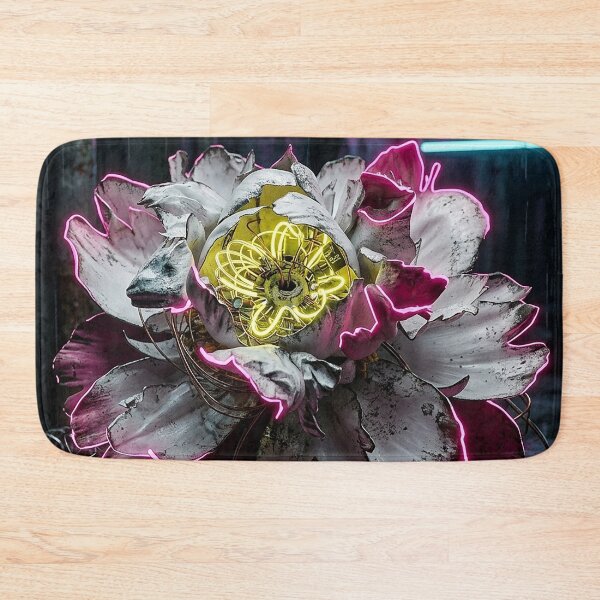 Item preview, Cyberpunk Neon Industrial Peony Blossom designed and sold by Apex_Visuals.