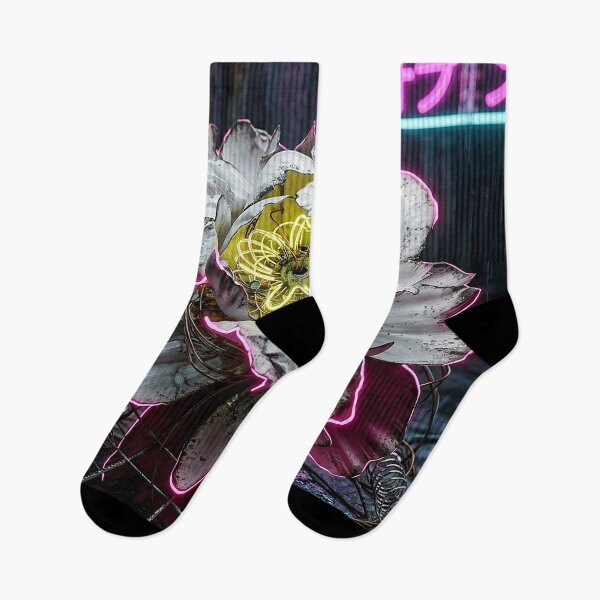 Item preview, Cyberpunk Neon Industrial Peony Blossom designed and sold by Apex_Visuals.