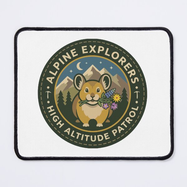Item preview, Alpine Pika Wildflower Wanderlust Scout Badge designed and sold by ArcApparel2020.