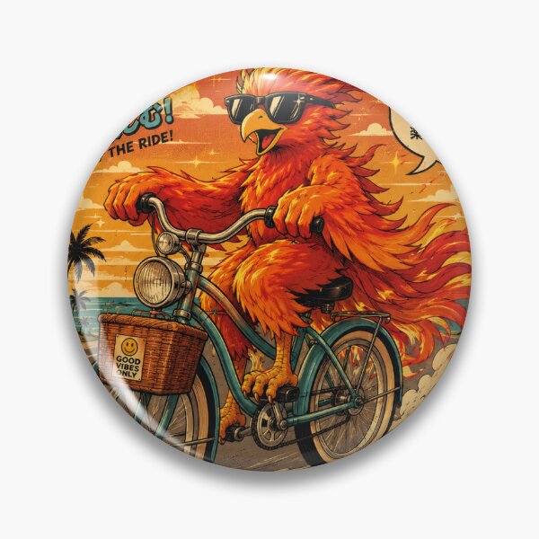 Item preview, Cool Phoenix on a Retro Bicycle | Anime Summer Vibes designed and sold by Suzaku Studio.