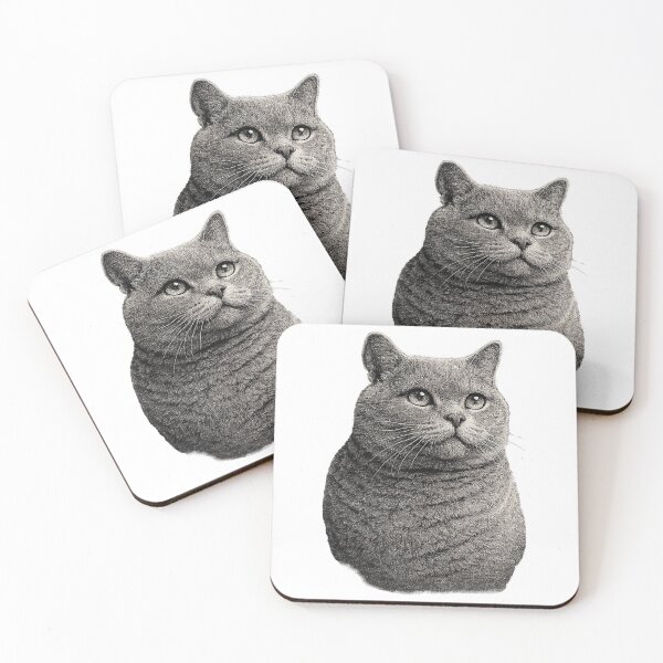 Item preview, Engraved illustration of a British Shorthair cat portrait designed and sold by Inspired Arts.